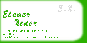 elemer neder business card